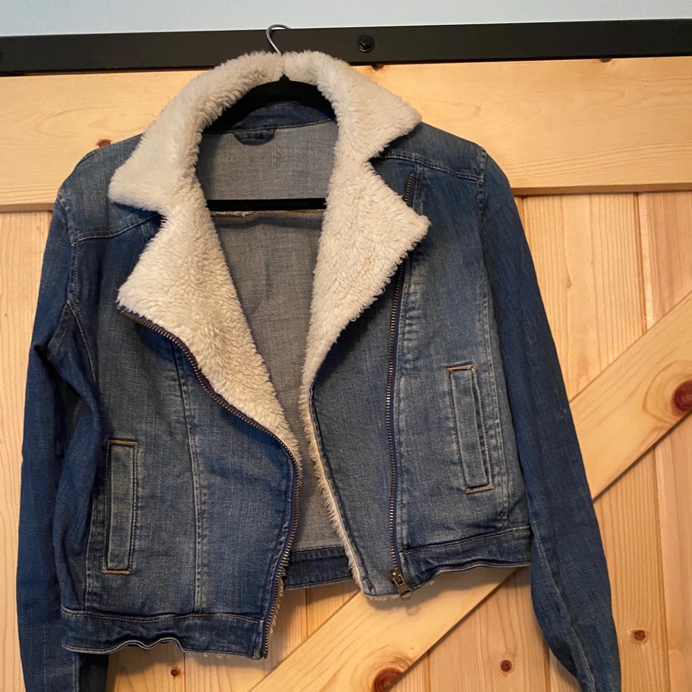 Cropped Furry Jean Jacket